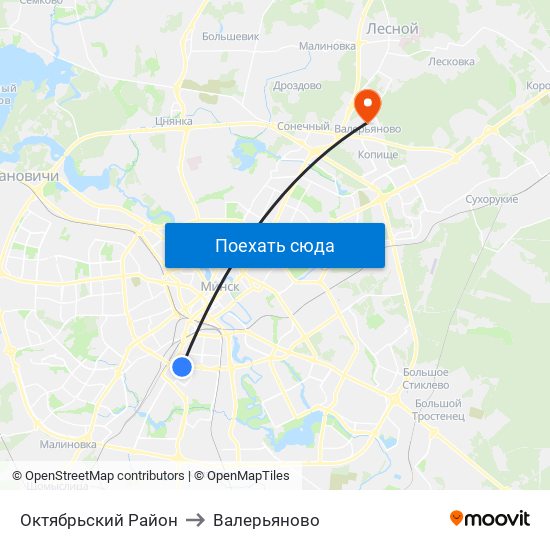 Октябрьский Район to Валерьяново map