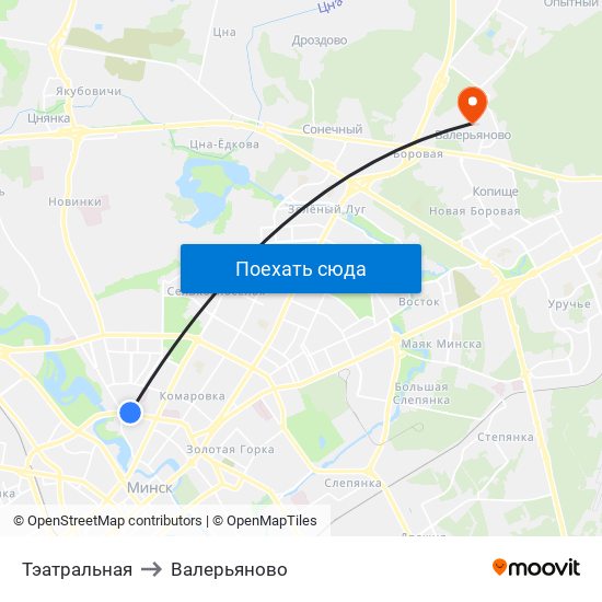 Тэатральная to Валерьяново map