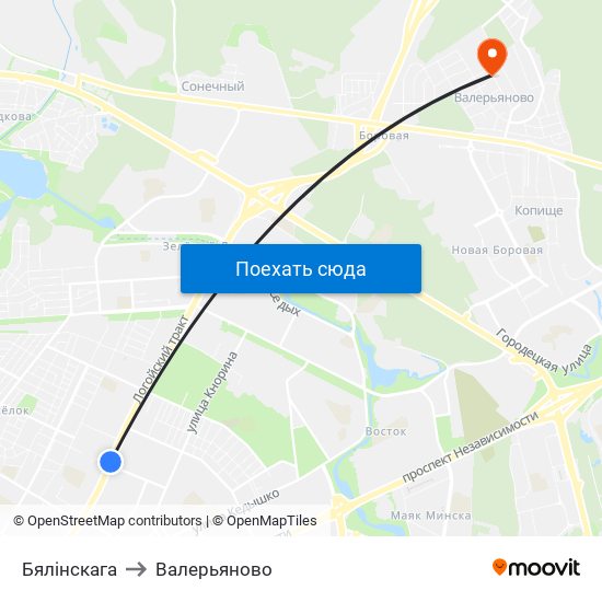 Бялінскага to Валерьяново map