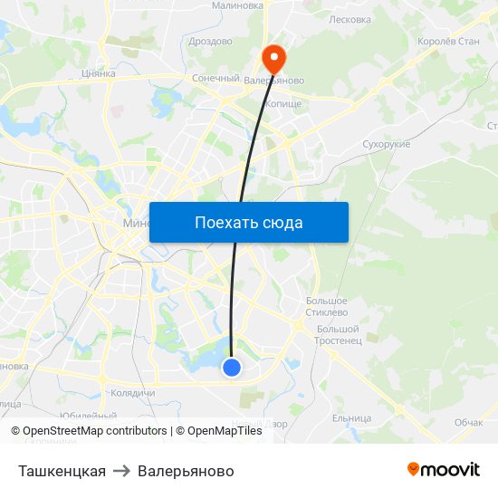 Ташкенцкая to Валерьяново map