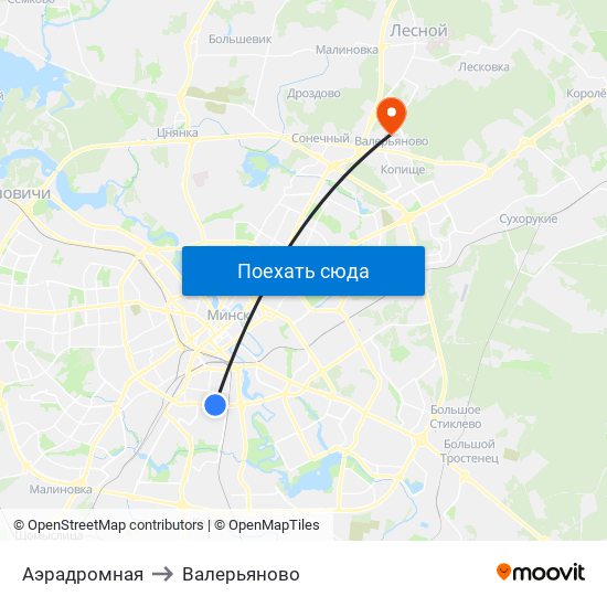 Аэрадромная to Валерьяново map