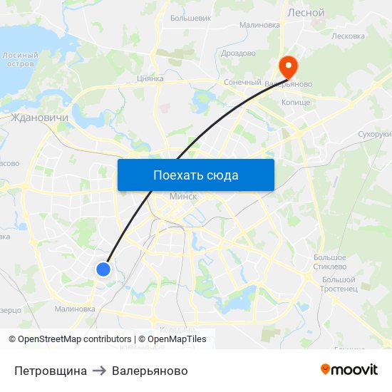 Петровщина to Валерьяново map