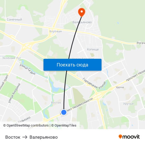 Восток to Валерьяново map