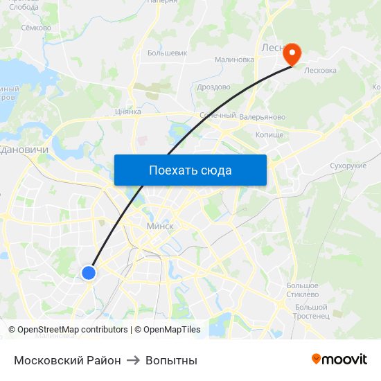 Московский Район to Вопытны map