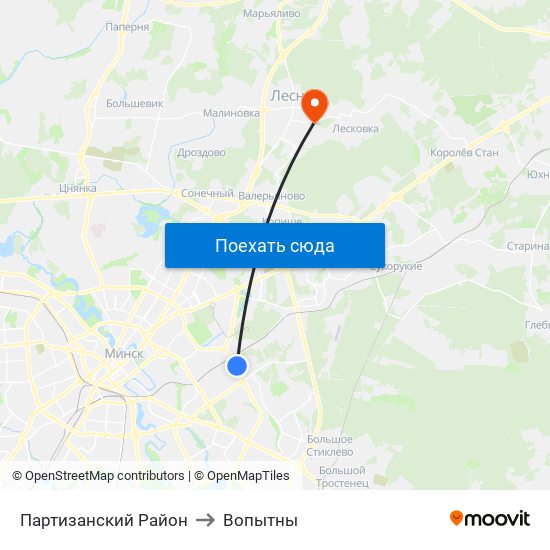 Партизанский Район to Вопытны map