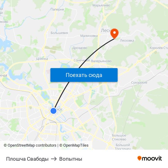 Плошча Свабоды to Вопытны map