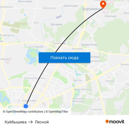 Куйбышева to Лесной map