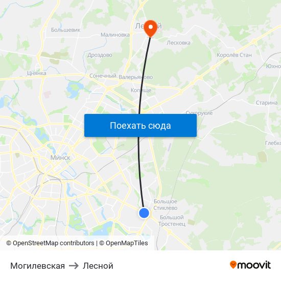 Могилевская to Лесной map