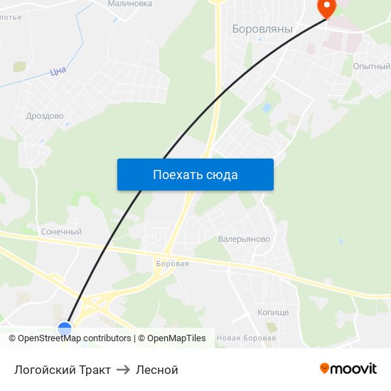 Логойский Тракт to Лесной map