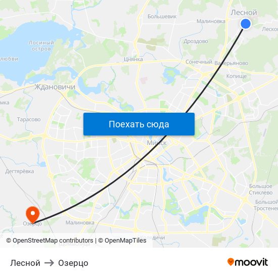 Лесной to Озерцо map