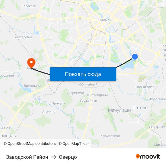 Заводской Район to Озерцо map