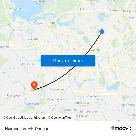 Някрасава to Озерцо map