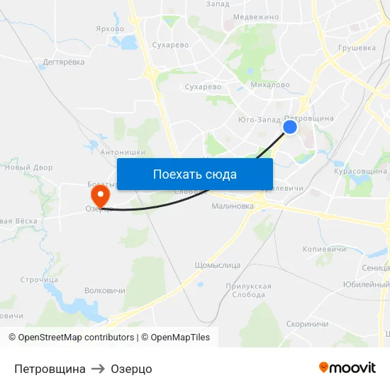 Петровщина to Озерцо map