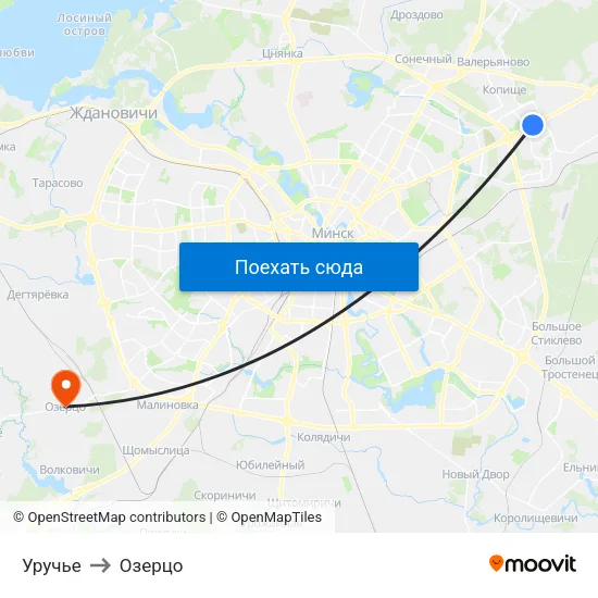 Уручье to Озерцо map