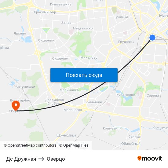 Дс Дружная to Озерцо map