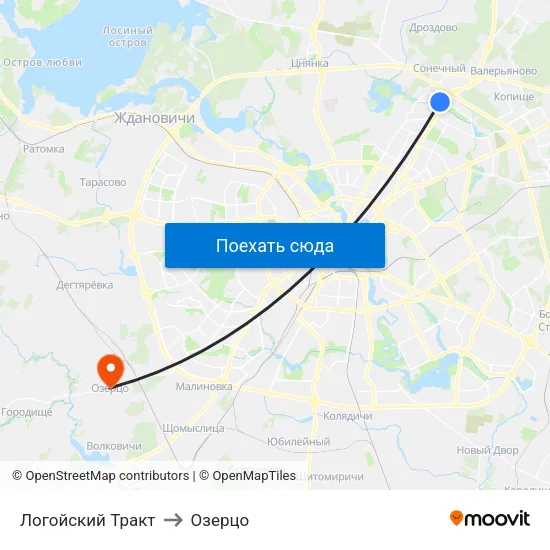Логойский Тракт to Озерцо map