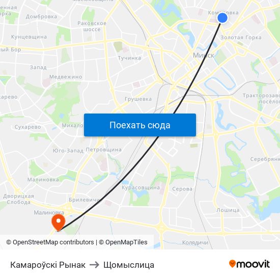 Камароўскі Рынак to Щомыслица map