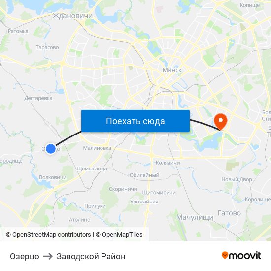 Озерцо to Заводской Район map