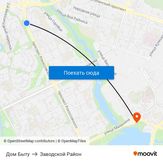 Дом Быту to Заводской Район map