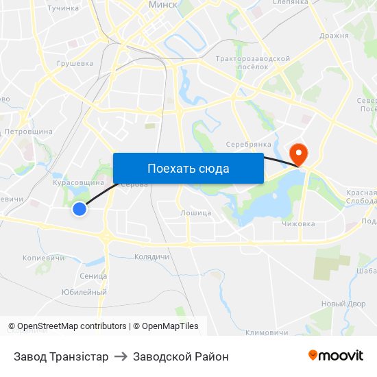 Завод Транзістар to Заводской Район map