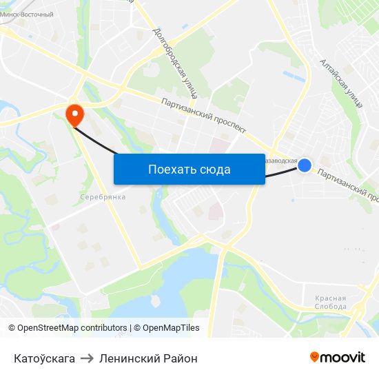 Катоўскага to Ленинский Район map