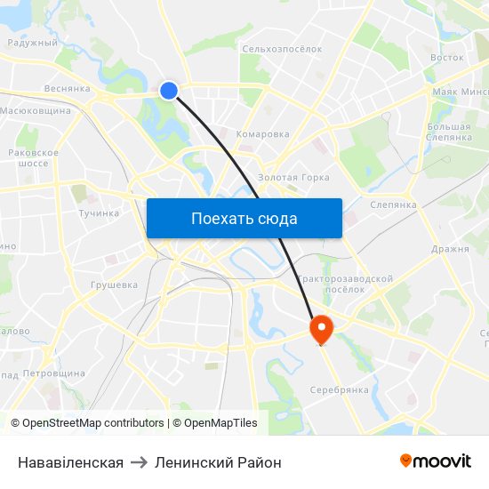Нававіленская to Ленинский Район map