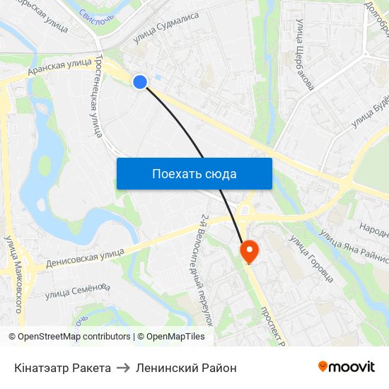 Кінатэатр Ракета to Ленинский Район map