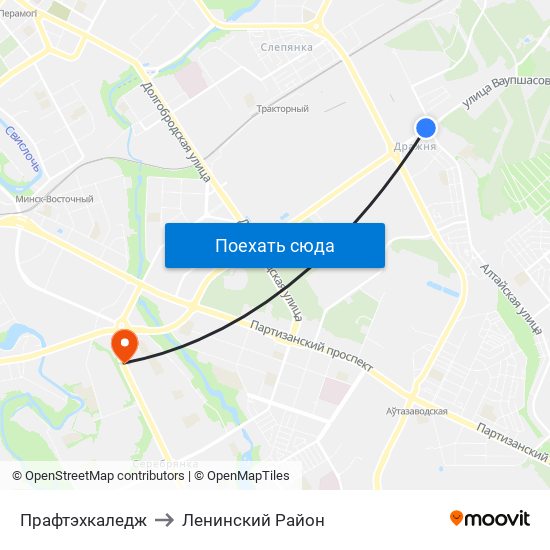 Прафтэхкаледж to Ленинский Район map