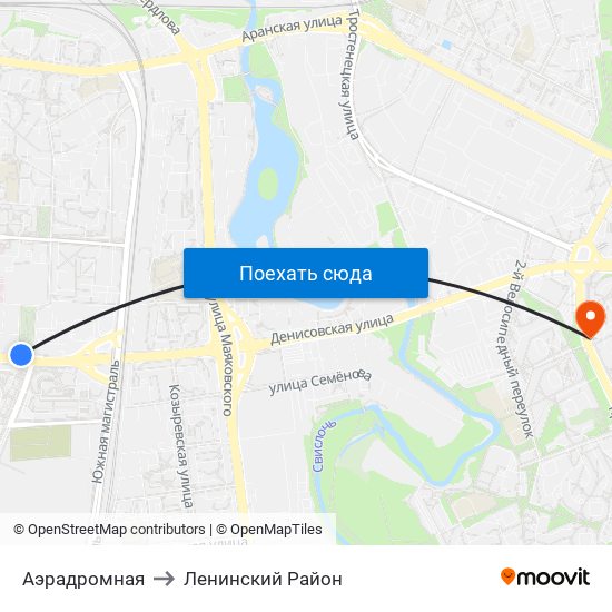 Аэрадромная to Ленинский Район map
