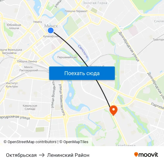 Октябрьская to Ленинский Район map