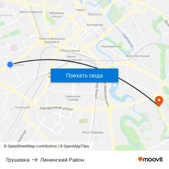 Грушевка to Ленинский Район map