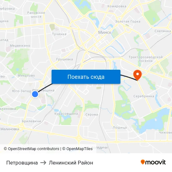 Петровщина to Ленинский Район map