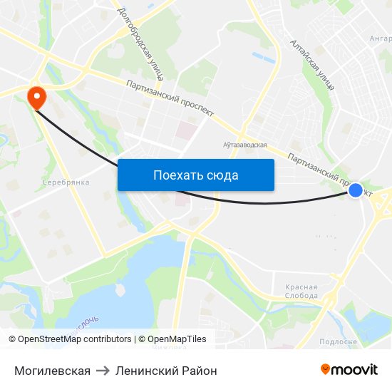 Могилевская to Ленинский Район map