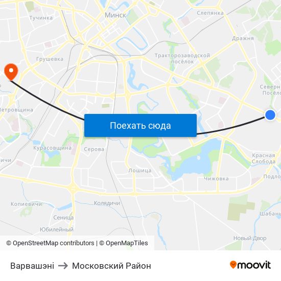 Варвашэні to Московский Район map