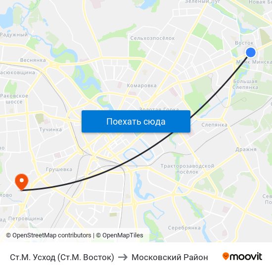 Ст.М. Усход (Ст.М. Восток) to Московский Район map