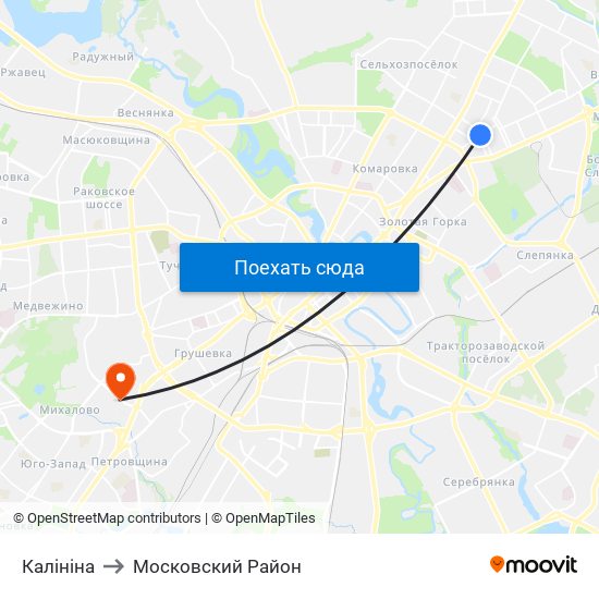 Калініна to Московский Район map