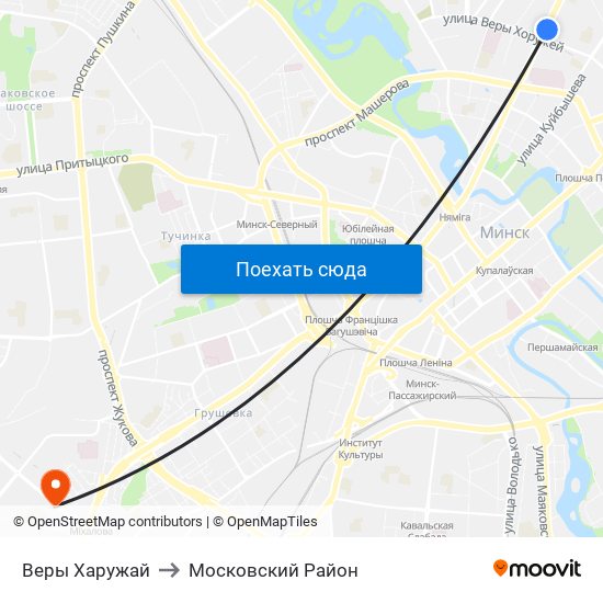 Веры Харужай to Московский Район map