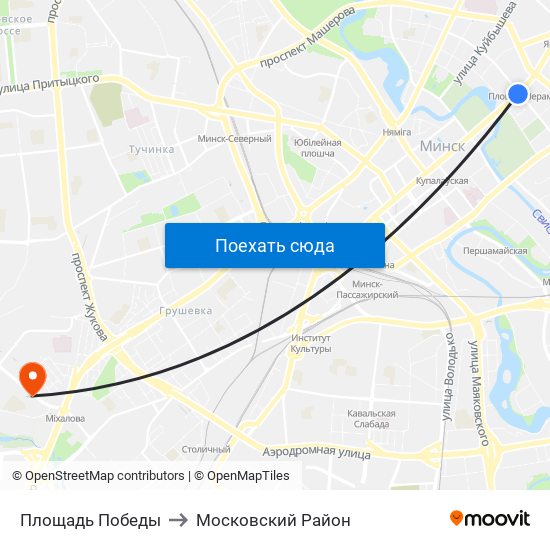 Площадь Победы to Московский Район map