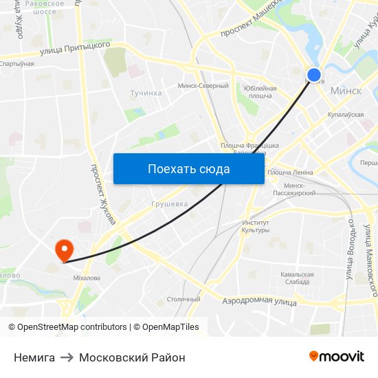 Немига to Московский Район map