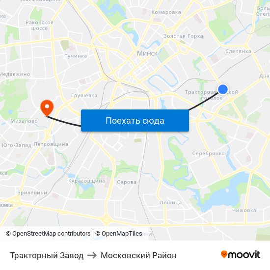 Тракторный Завод to Московский Район map