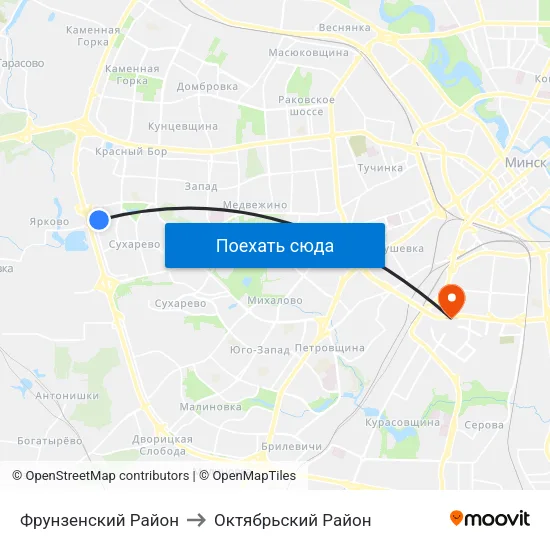 Фрунзенский Район to Октябрьский Район map