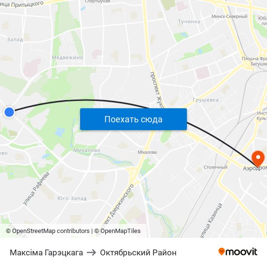 Максіма Гарэцкага to Октябрьский Район map