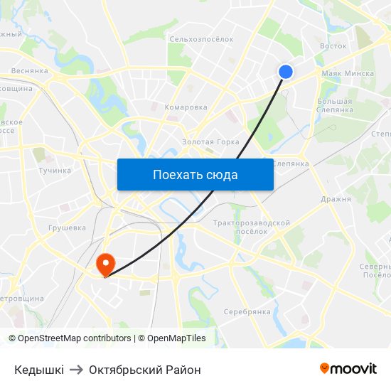 Кедышкі to Октябрьский Район map