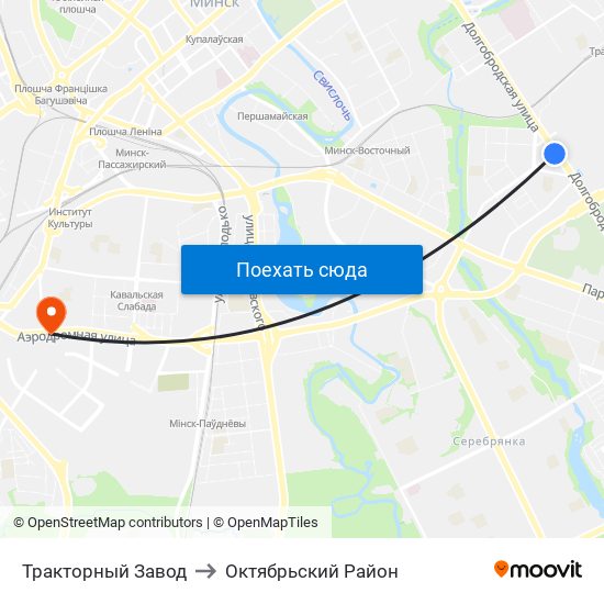 Тракторный Завод to Октябрьский Район map