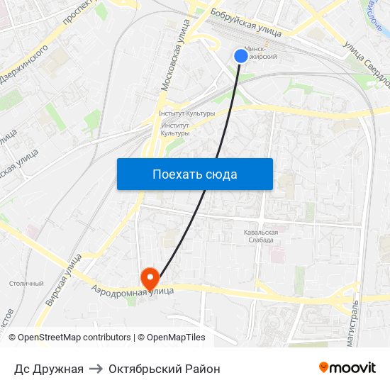Дс Дружная to Октябрьский Район map