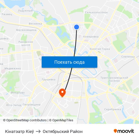 Кінатэатр Кіеў to Октябрьский Район map