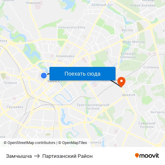 Замчышча to Партизанский Район map