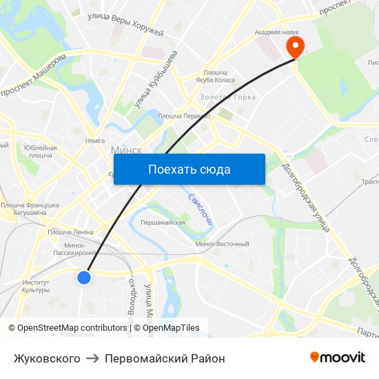 Жуковского to Первомайский Район map