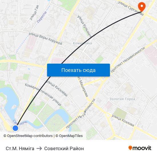 Ст.М. Няміга to Советский Район map