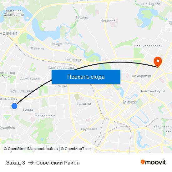 Захад-3 to Советский Район map
